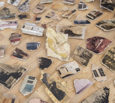 The Forgotten Stories 2015 phototransfer on found plaster detail 1